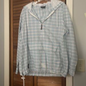 Charles River lightweight seersucker hoodie.